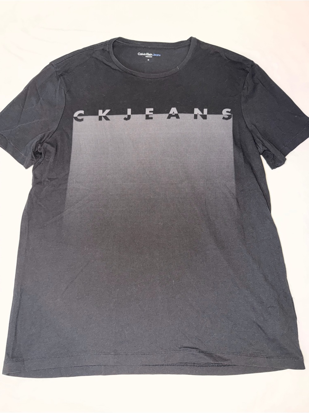 Calvin Klein Jeans Men’s Medium Black CK Logo Graphic T-Shirt 100% Cotton